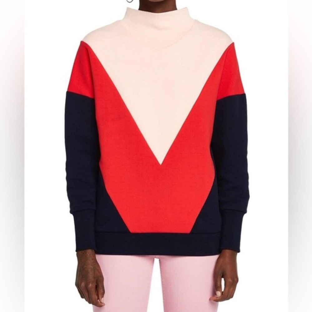 Scotch & Soda Red and Navy Women's Turtleneck Sweater